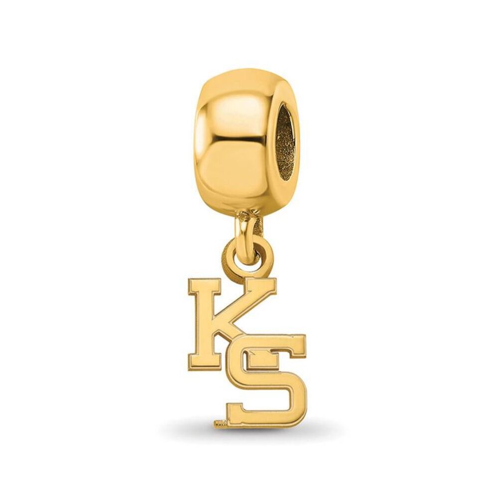 14k Gold Plated Silver Kansas State University XS Dangle Bead Charm